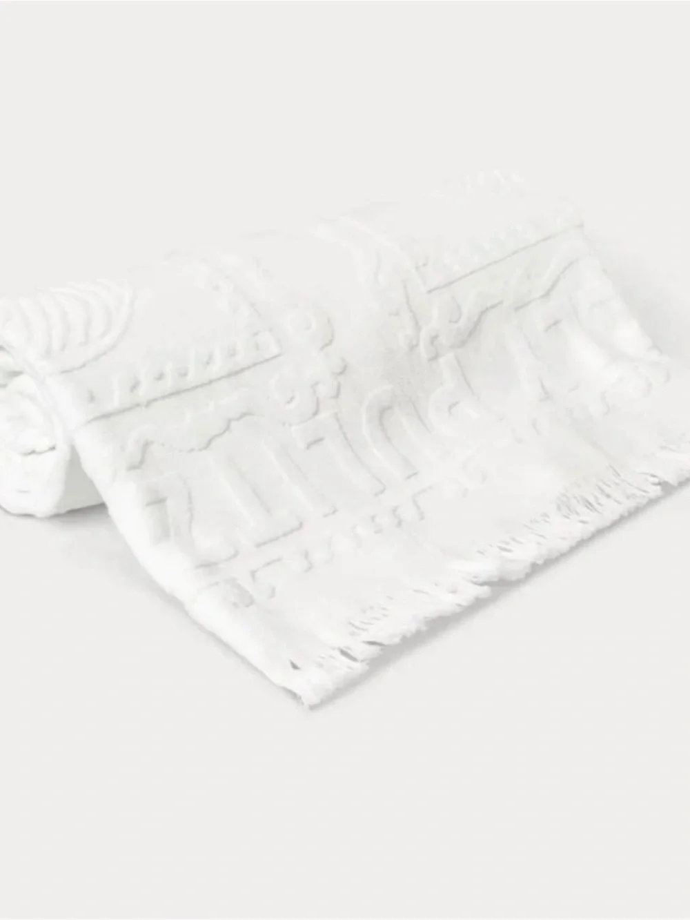 Lilly Pulitzer White Embossed Fringe Beach Towel